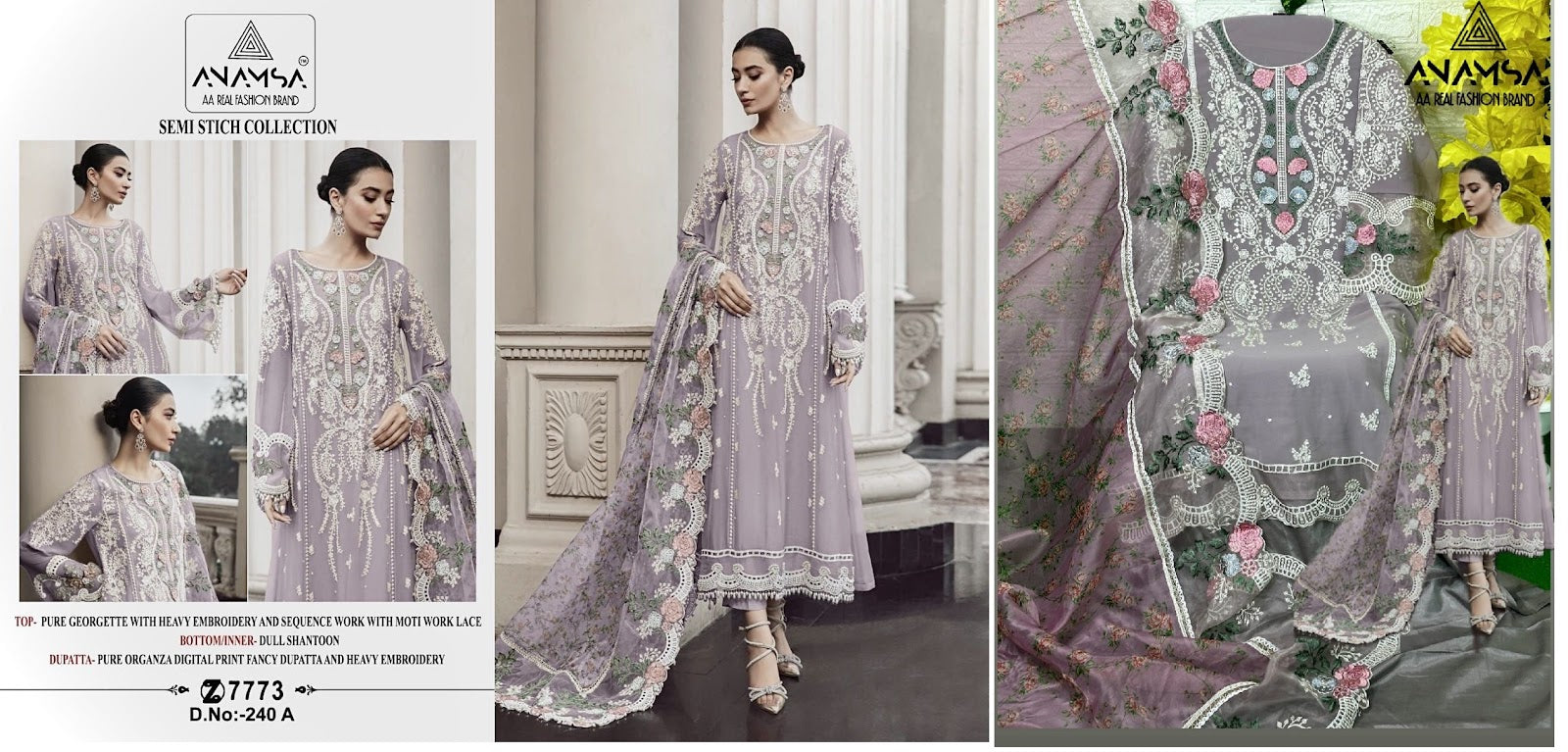 240 Anamsa Fox Georgette Pakistani Salwar Suits