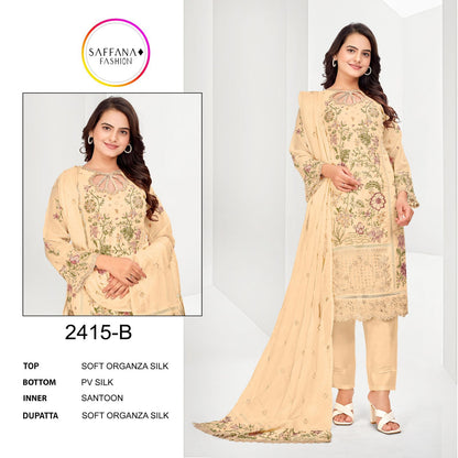 2415 Saffana Organza Pakistani Readymade Suits