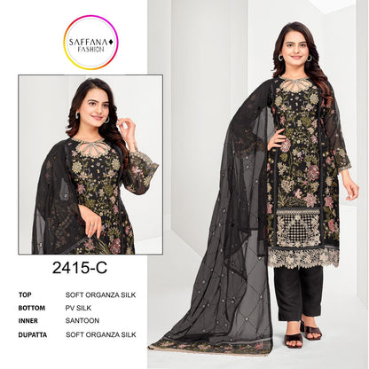 2415 Saffana Organza Pakistani Readymade Suits