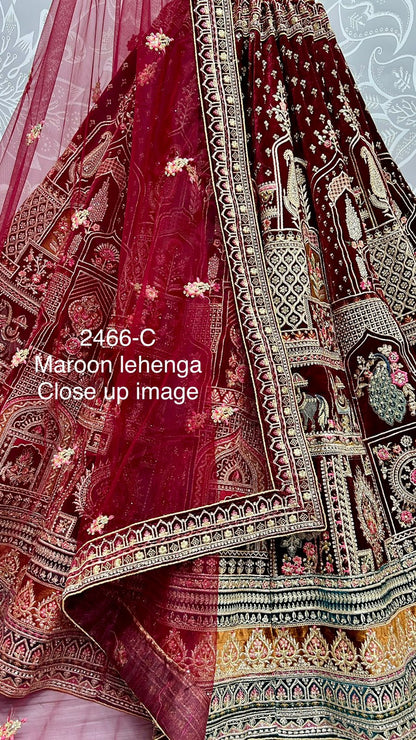 2466 Anjani Art Velvet Bridal Lehenga Choli