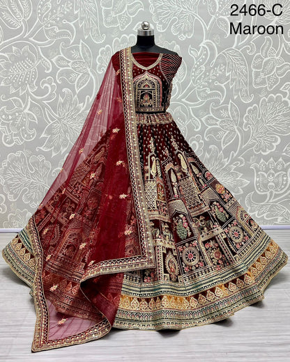 2466 Anjani Art Velvet Bridal Lehenga Choli