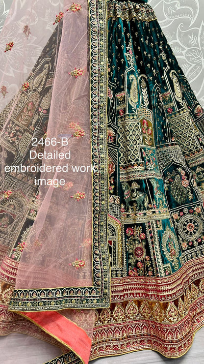 2466 Anjani Art Velvet Bridal Lehenga Choli