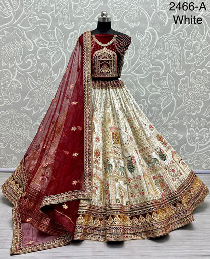 2466 Anjani Art Velvet Bridal Lehenga Choli