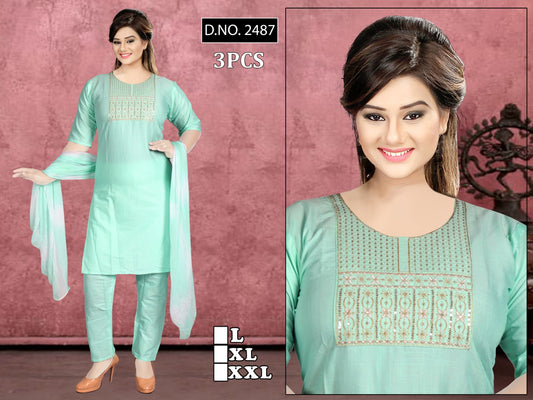 2487 Trahul Two Tone Readymade Pant Style Suits