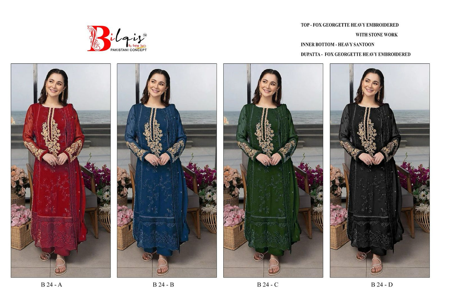24 Bilqis Fox Georgette Pakistani Salwar Suits