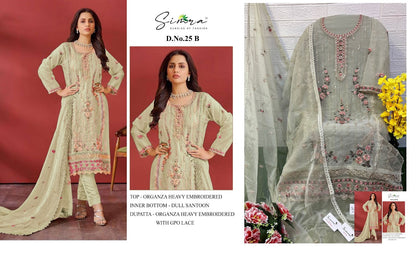 25-A To D Simra Organza Pakistani Salwar Suits