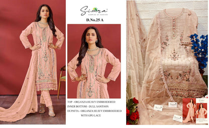 25-A To D Simra Organza Pakistani Salwar Suits