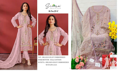 25-A To D Simra Organza Pakistani Salwar Suits