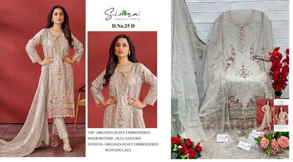 25-A To D Simra Organza Pakistani Salwar Suits