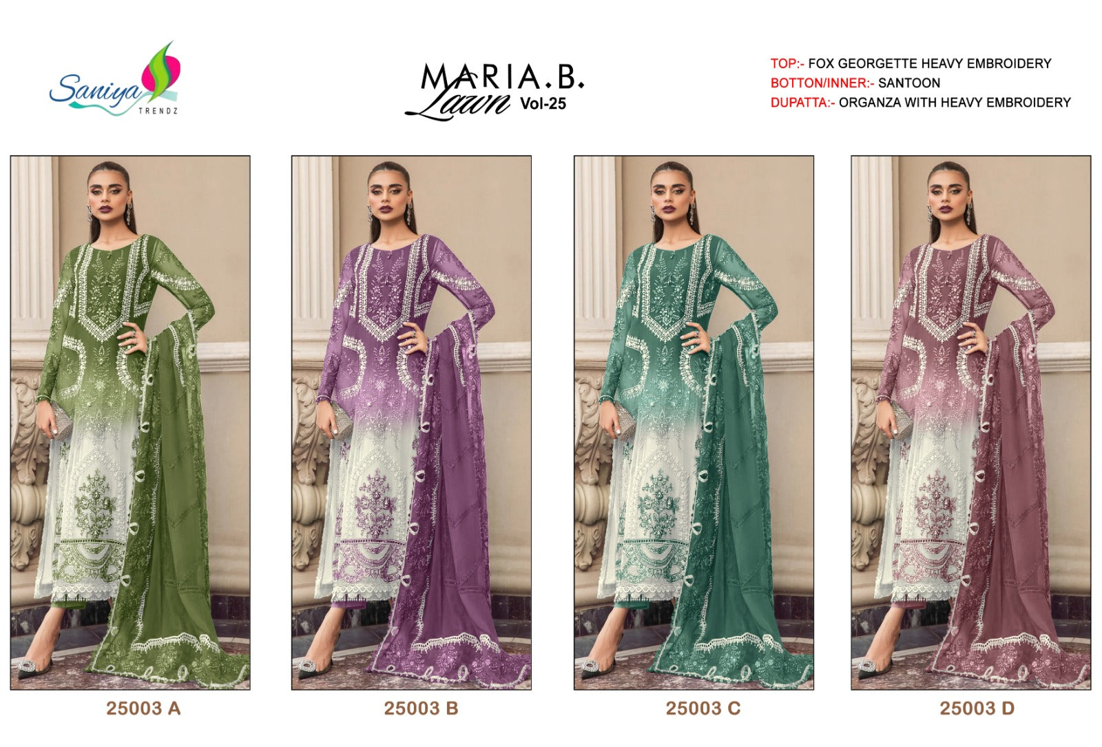 25003 Saniya Trendz Georgette Pakistani Salwar Suits