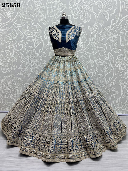 2565 Anjani Art Velvet Bridal Lehenga Choli