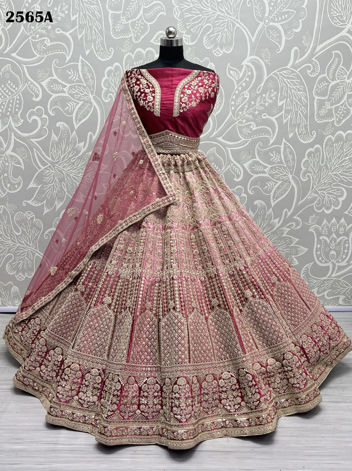 2565 Anjani Art Velvet Bridal Lehenga Choli