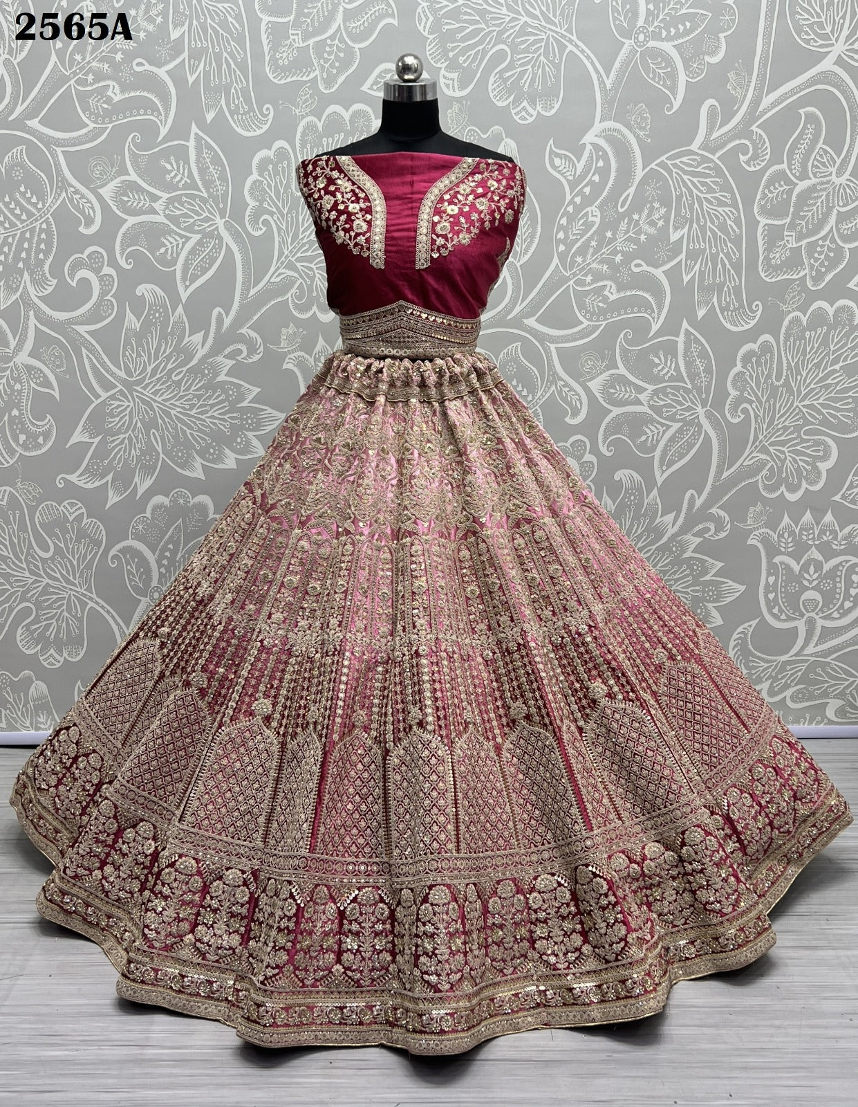2565 Anjani Art Velvet Bridal Lehenga Choli