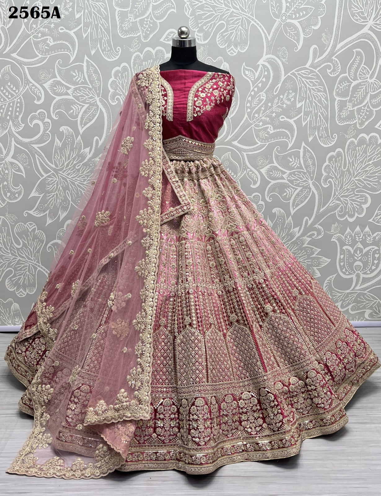2565 Anjani Art Velvet Bridal Lehenga Choli