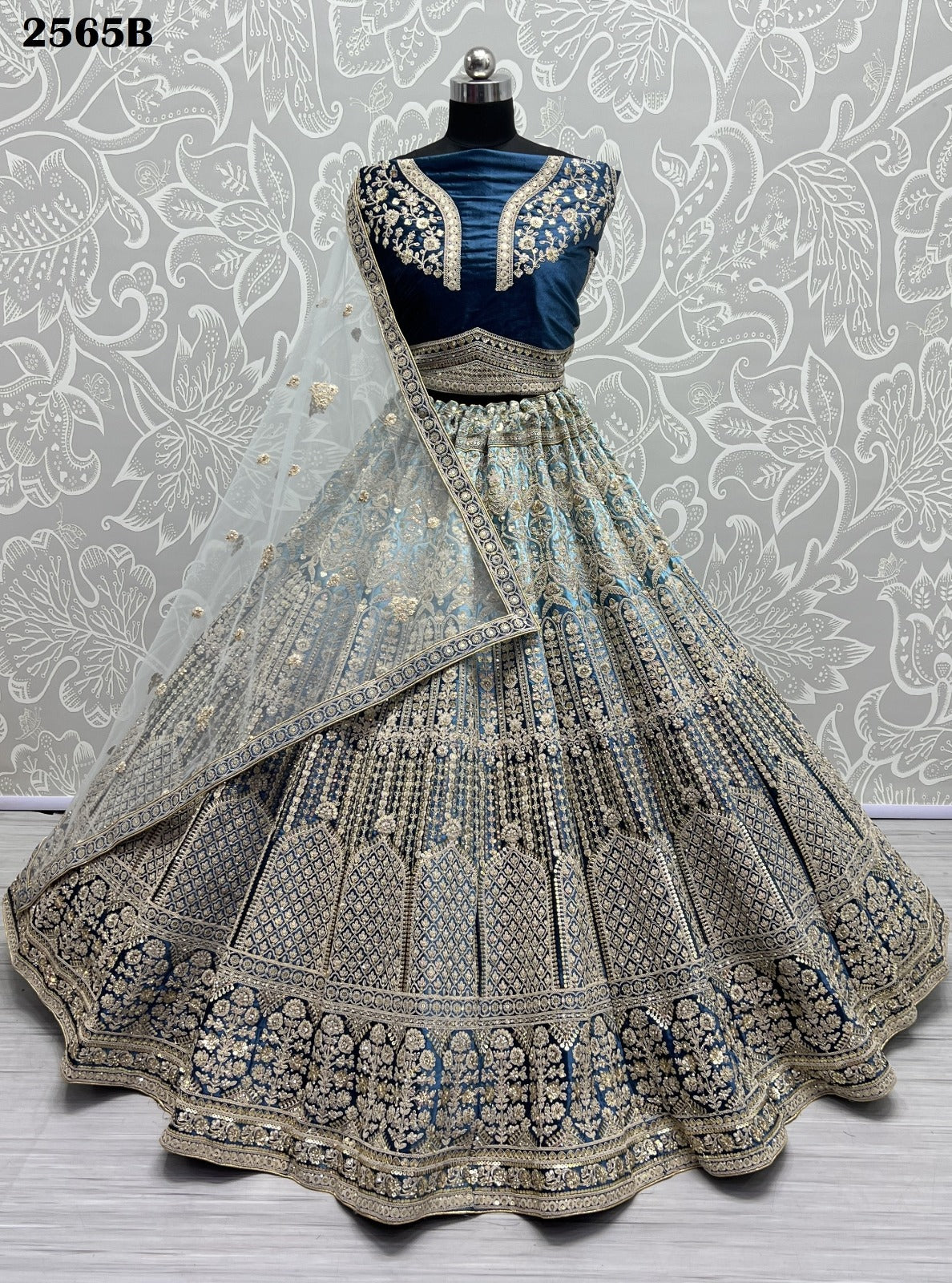 2565 Anjani Art Velvet Bridal Lehenga Choli