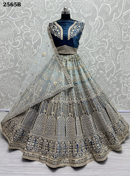2565 Anjani Art Velvet Bridal Lehenga Choli