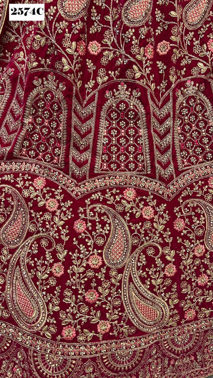 2574 Anjani Art Velvet Bridal Lehenga Choli