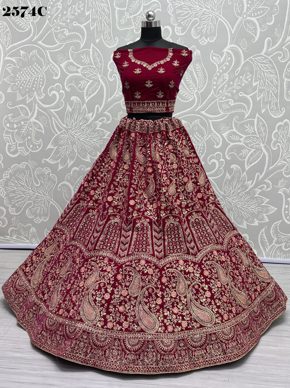 2574 Anjani Art Velvet Bridal Lehenga Choli