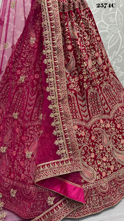 2574 Anjani Art Velvet Bridal Lehenga Choli