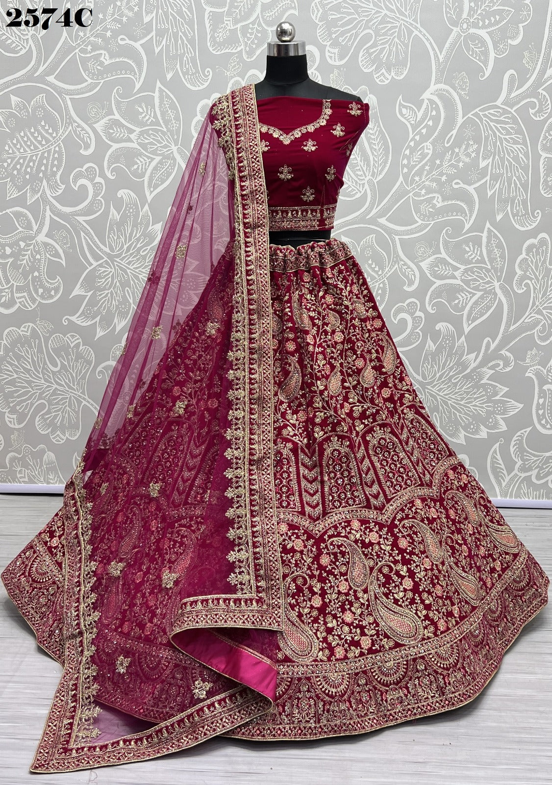 2574 Anjani Art Velvet Bridal Lehenga Choli