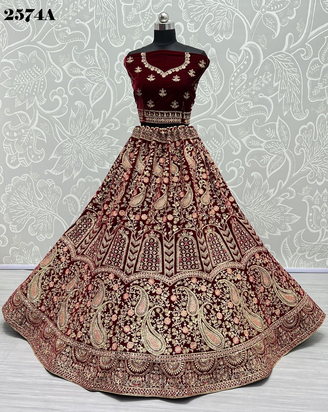 2574 Anjani Art Velvet Bridal Lehenga Choli