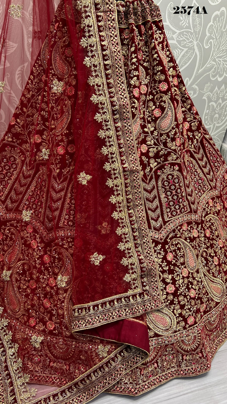 2574 Anjani Art Velvet Bridal Lehenga Choli