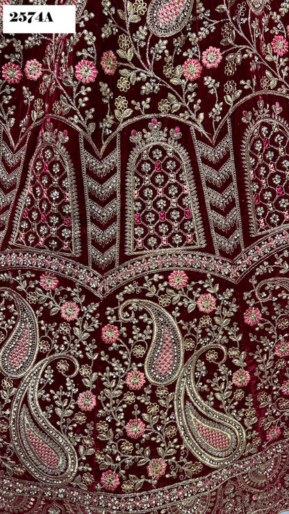 2574 Anjani Art Velvet Bridal Lehenga Choli