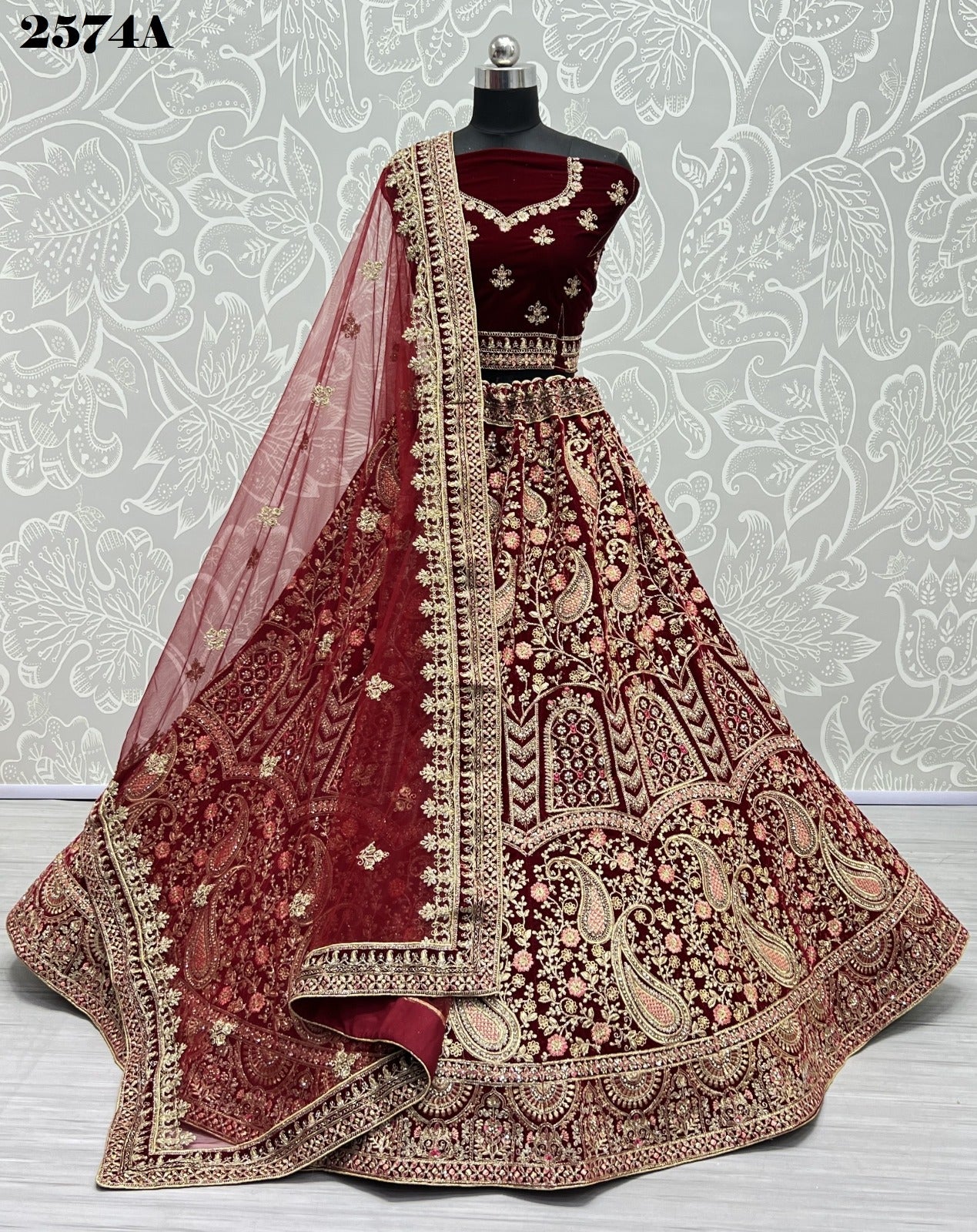 2574 Anjani Art Velvet Bridal Lehenga Choli