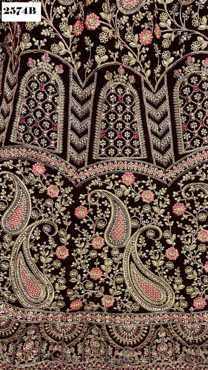 2574 Anjani Art Velvet Bridal Lehenga Choli