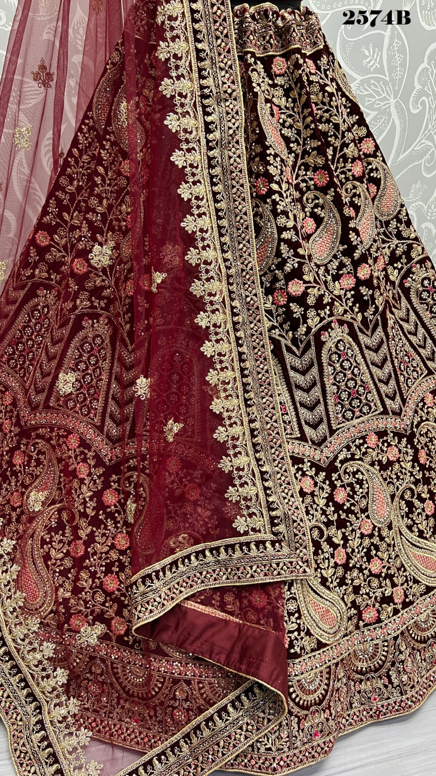 2574 Anjani Art Velvet Bridal Lehenga Choli