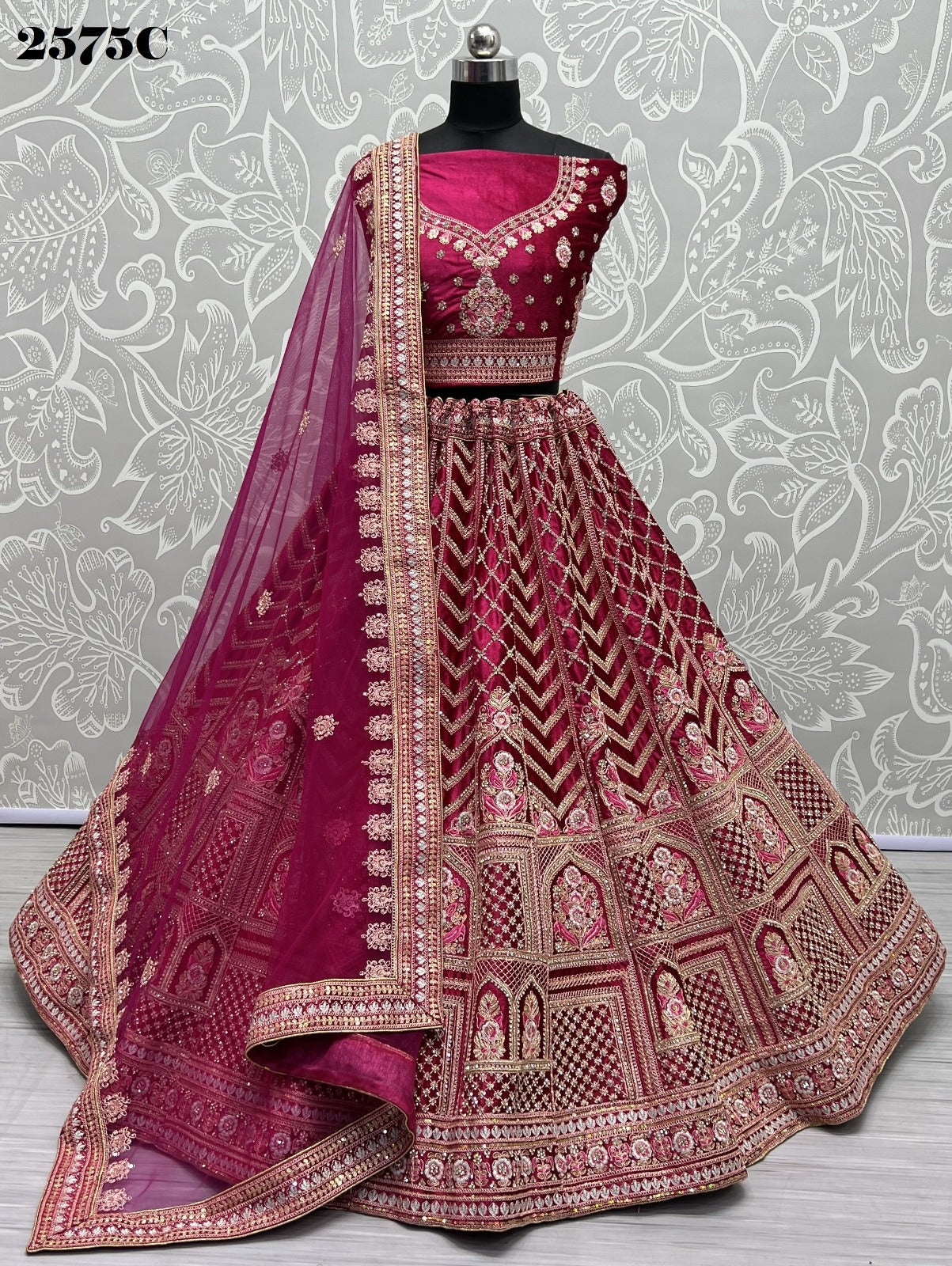 2575 Anjani Art Velvet Bridal Lehenga Choli