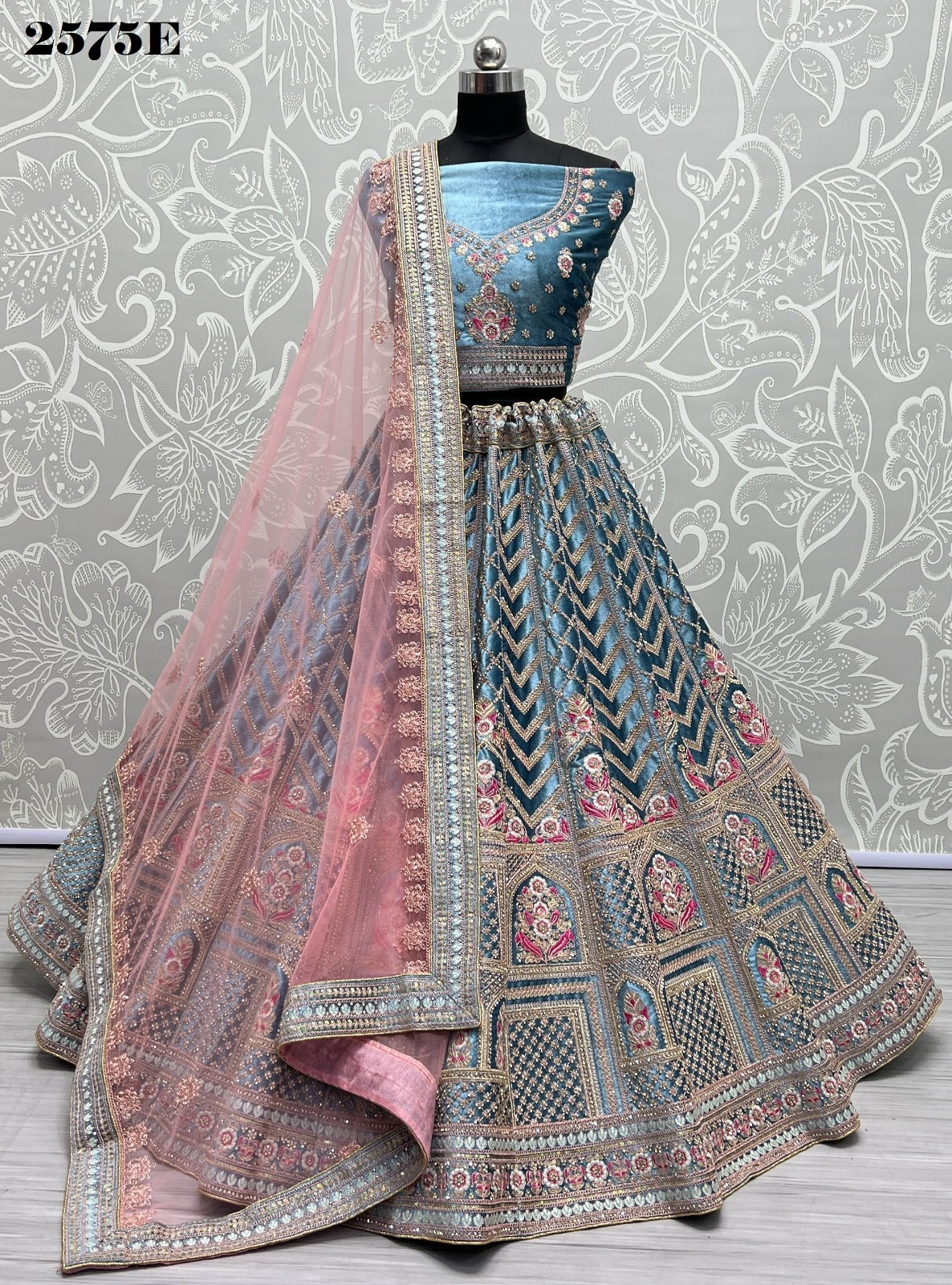 2575 Anjani Art Velvet Bridal Lehenga Choli