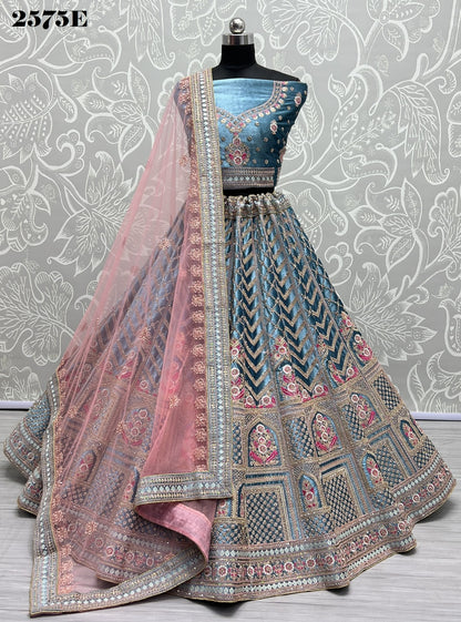 2575 Anjani Art Velvet Bridal Lehenga Choli