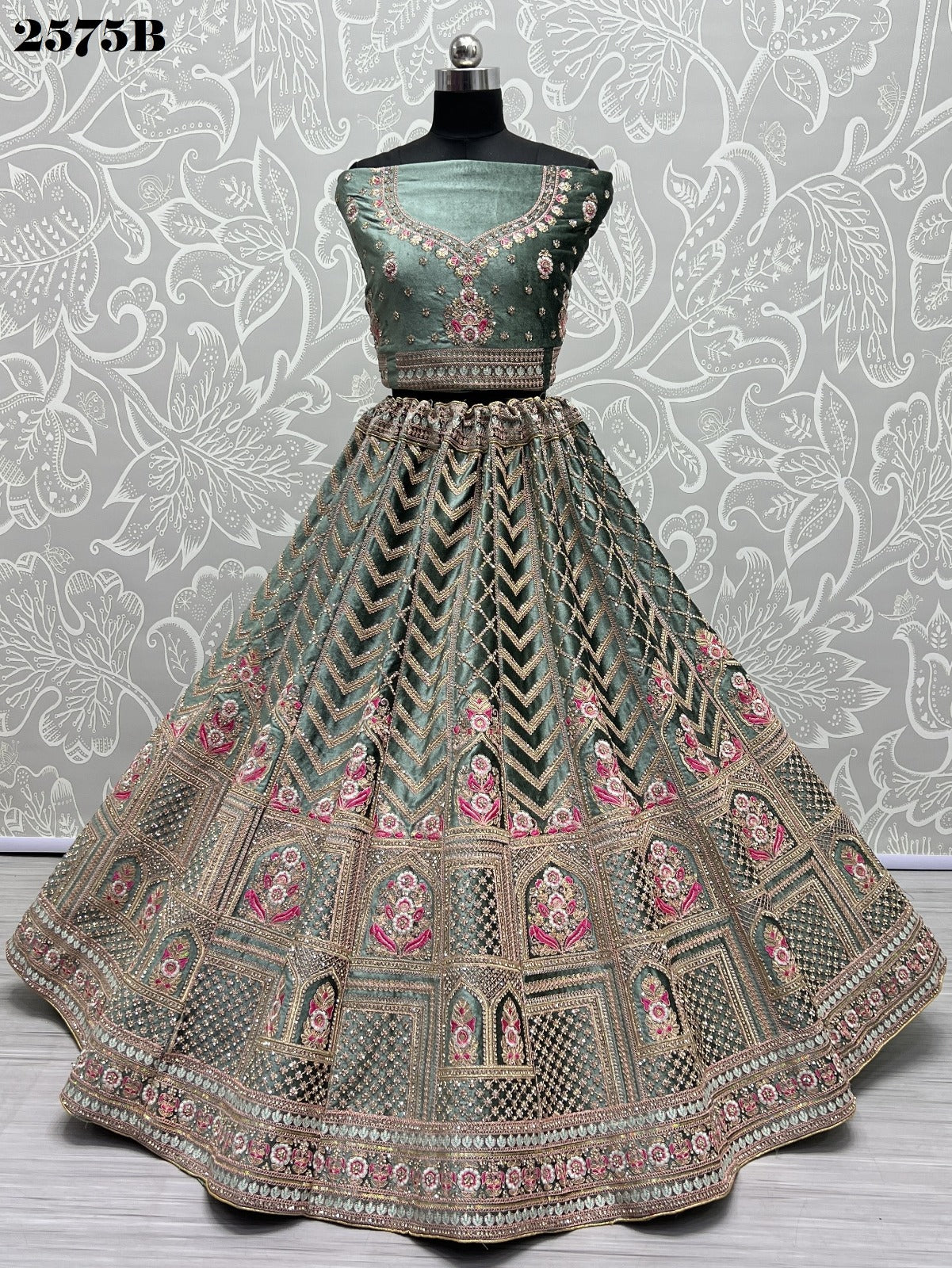 2575 Anjani Art Velvet Bridal Lehenga Choli