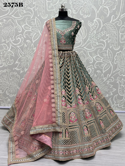 2575 Anjani Art Velvet Bridal Lehenga Choli