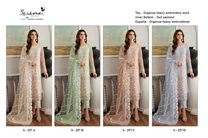 257 Serine Organza Pakistani Salwar Suits