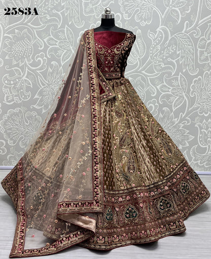2583 Anjani Art Velvet Bridal Lehenga Choli
