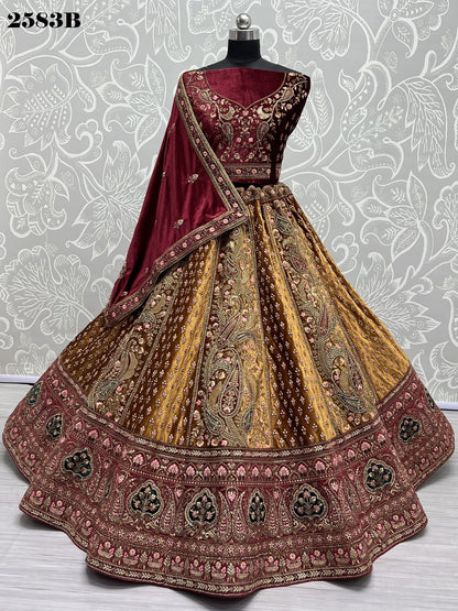 2583 Anjani Art Velvet Bridal Lehenga Choli