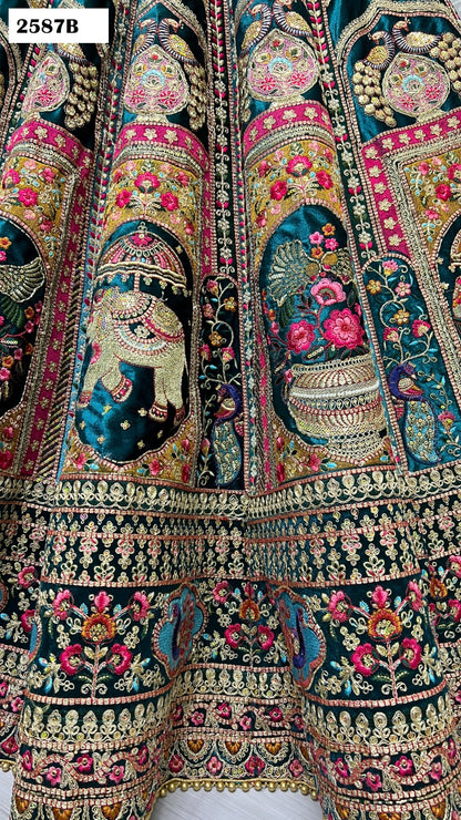 2587 Anjani Art Velvet Bridal Lehenga Choli