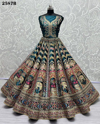 2587 Anjani Art Velvet Bridal Lehenga Choli