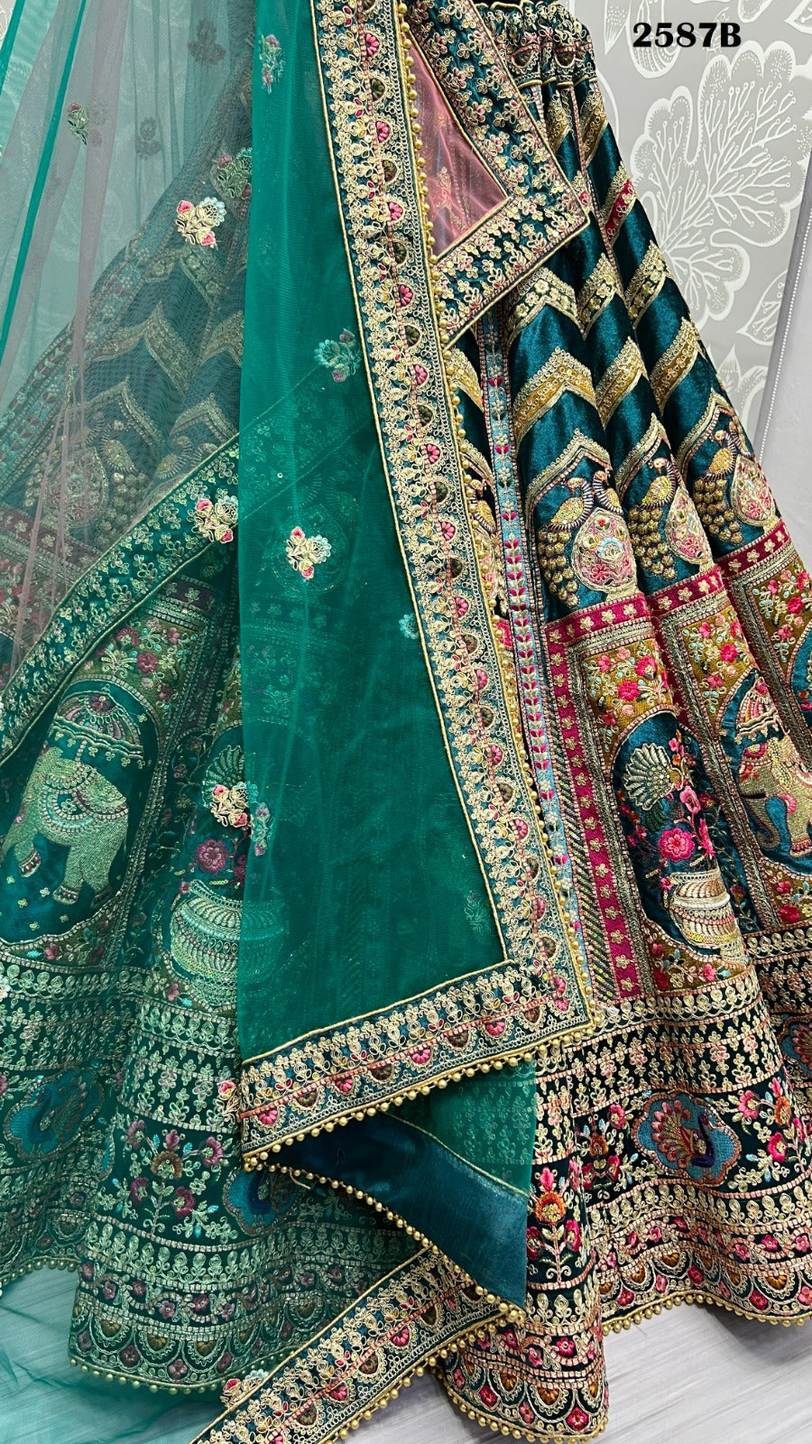 2587 Anjani Art Velvet Bridal Lehenga Choli