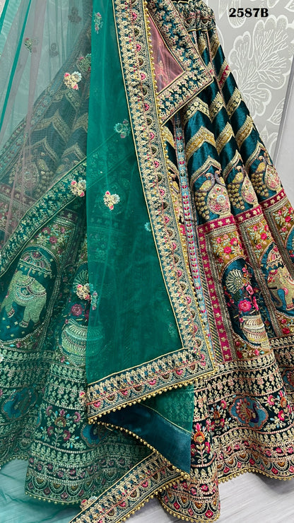 2587 Anjani Art Velvet Bridal Lehenga Choli