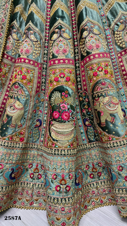 2587 Anjani Art Velvet Bridal Lehenga Choli