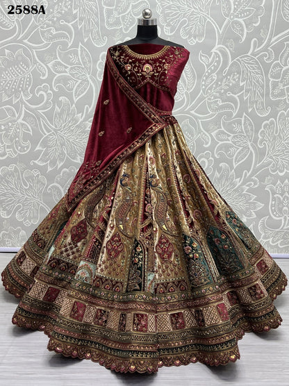 2588 Anjani Art Velvet Bridal Lehenga Choli