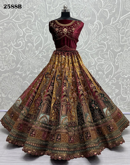 2588 Anjani Art Velvet Bridal Lehenga Choli