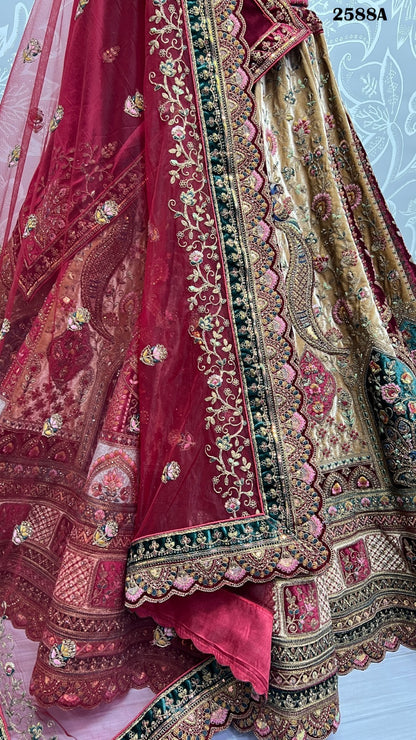 2588 Anjani Art Velvet Bridal Lehenga Choli