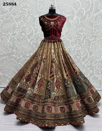 2588 Anjani Art Velvet Bridal Lehenga Choli