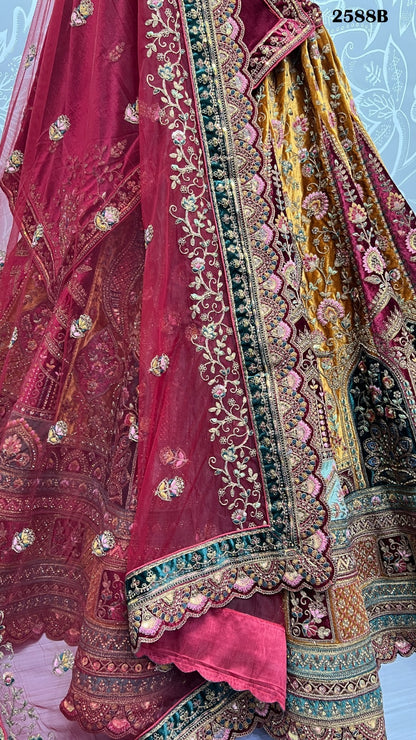 2588 Anjani Art Velvet Bridal Lehenga Choli