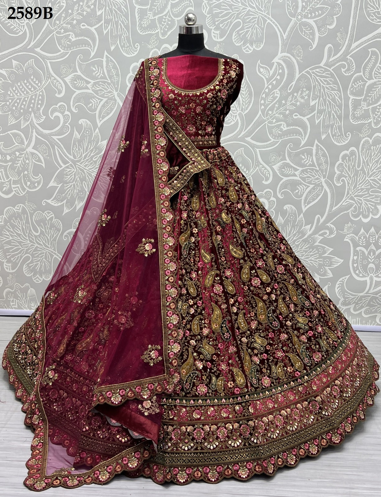 2589 Anjani Art Velvet Lehenga Choli