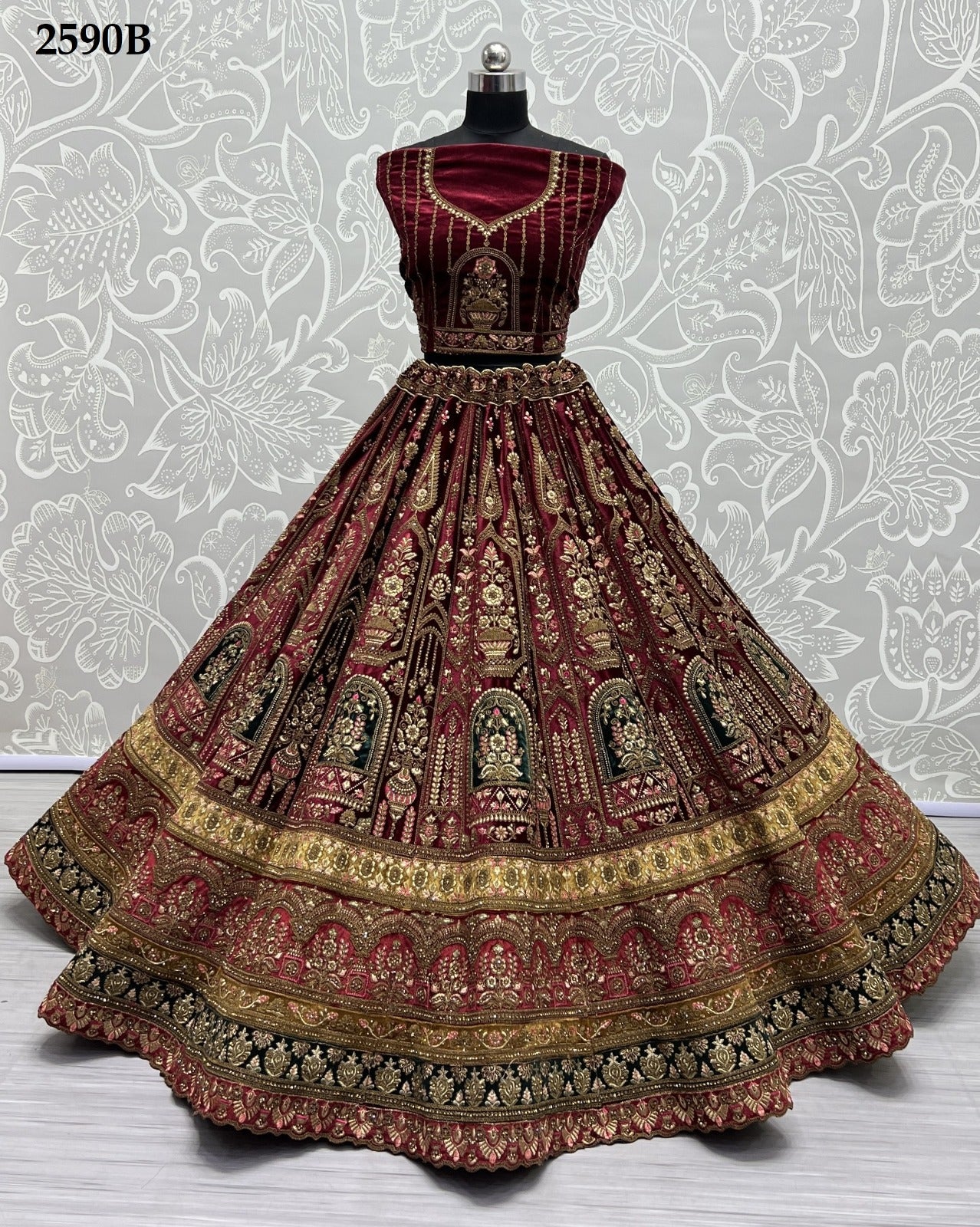 Wedding Wear Semi Stitched MF-30 Red Colour Dulhan Lehenga Choli, 2.5 Meter  at Rs 2249 in Surat